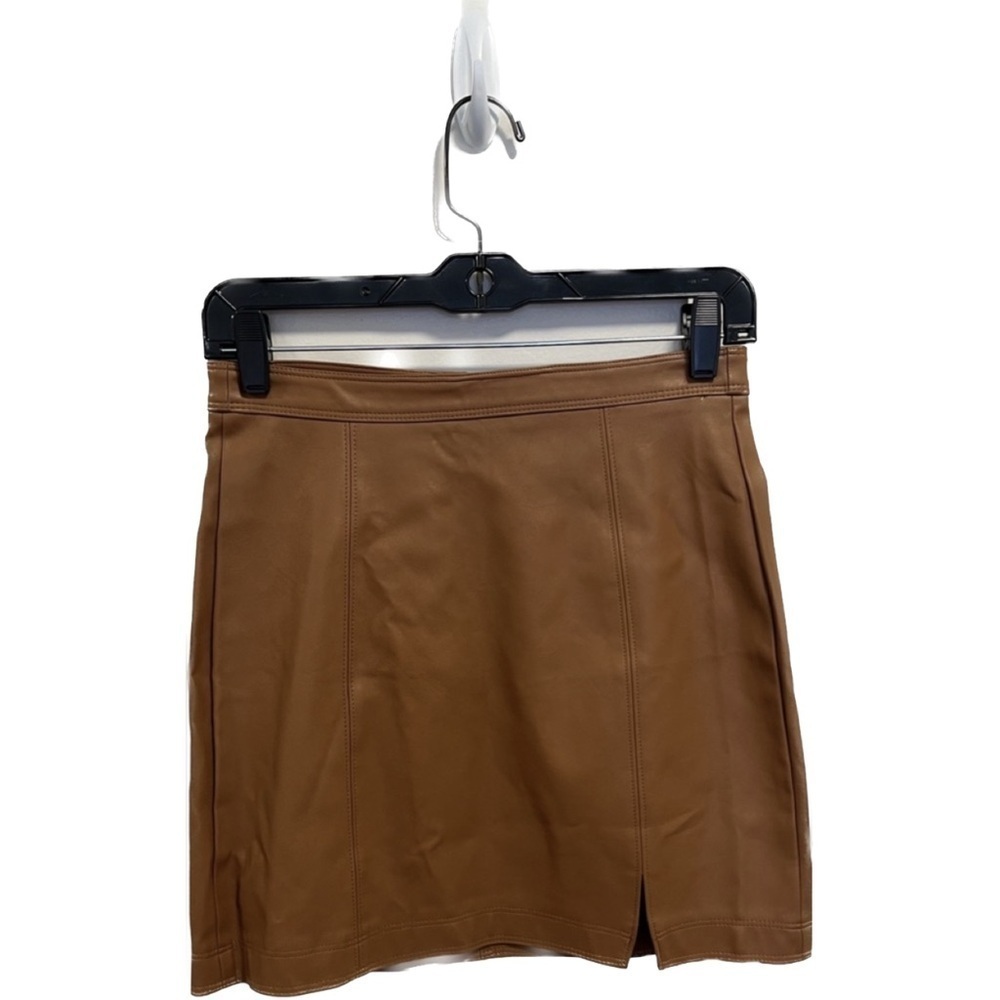 ALTAR'D STATE BROWN FAUX LEATHER SKIRT - SIZE SMALL